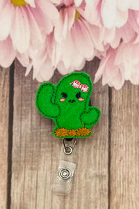 succulent badge reel Succulent cactus badge reels – tabbycatclips