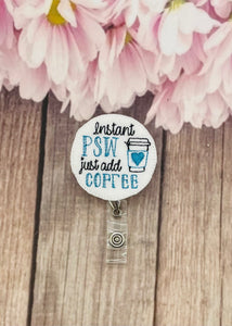 PSW add cofffee retractable badge reel